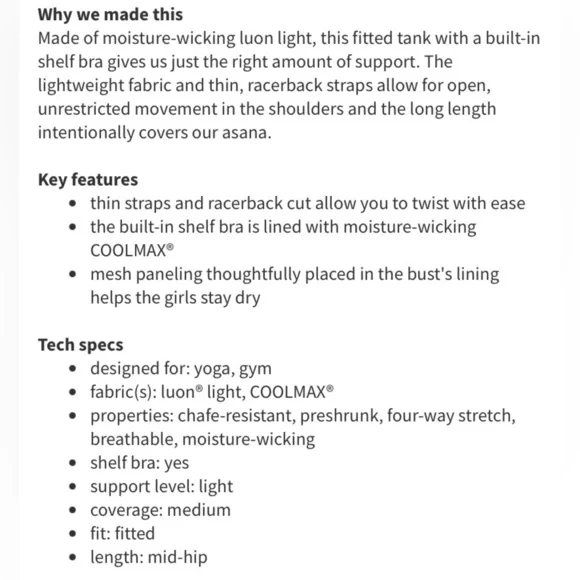 EUC Lululemon Athletica Power Y Tank Top size 10 - Picture 5 of 8